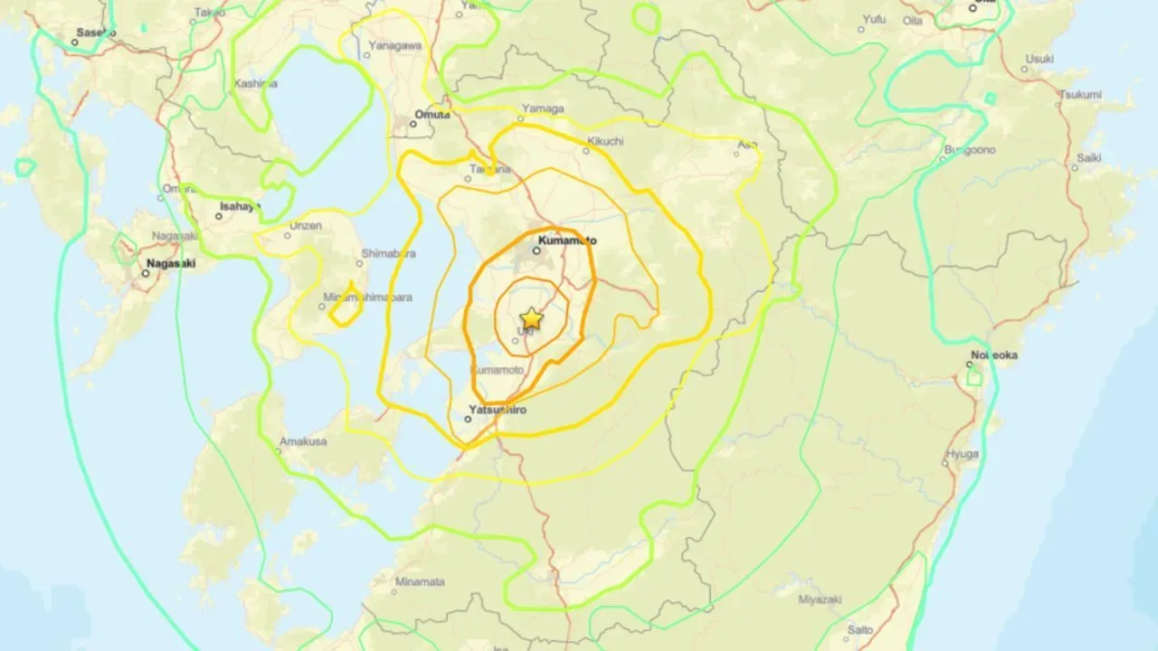 Terremoto de magnitude 7,1 atinge sul do Japão | Reprodução/USGS