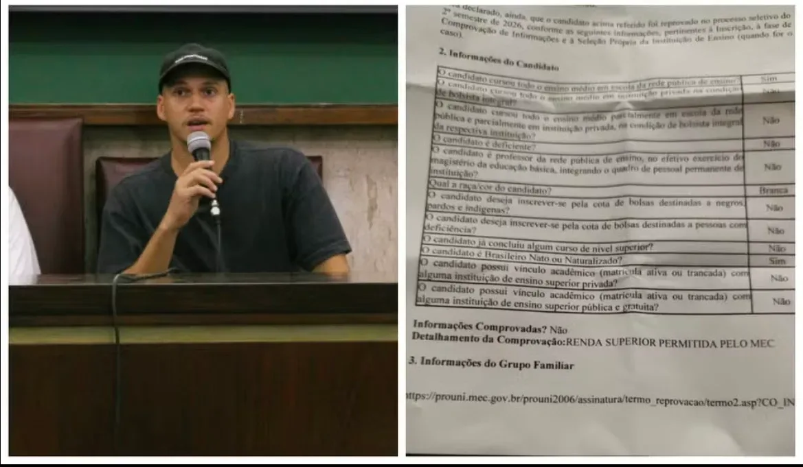 Um estudante perdeu a bolsa integral do Prouni após a universidade considerar movimentações da conta da mãe em plataformas de apostas online como renda familiar.