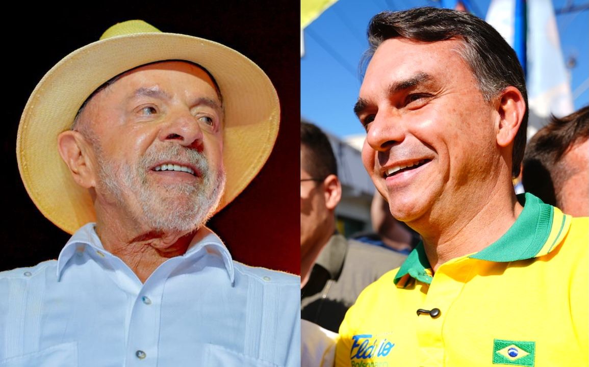 Lula (PT) e Flávio Bolsonaro (PL) em atos de campanha | Ricardo Stuckert/Flickr – Vittor Sales/Flickr