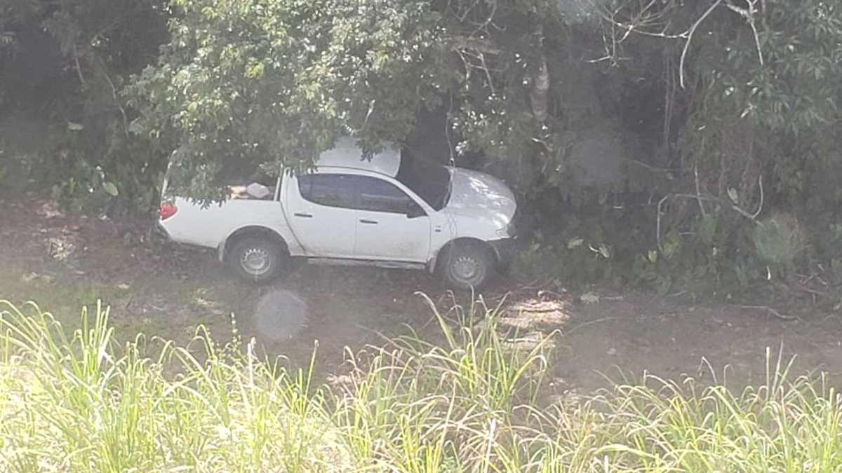 operação aérea que resultou na apreensão de uma caminhonete roubada em Rio Largo.