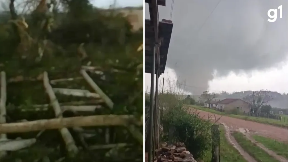 Tornado deixa rastro de destruição no Rio Grande do Sul
