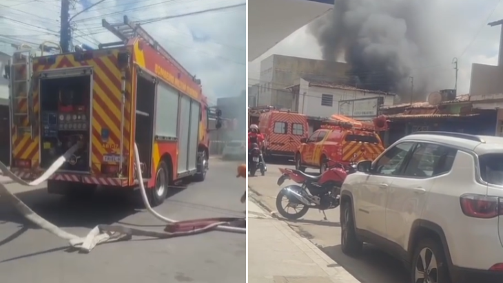 Um incêndio atingiu um estabelecimento comercial na tarde desta quarta-feira (26), no bairro Alto do Cruzeiro, em Arapiraca. 