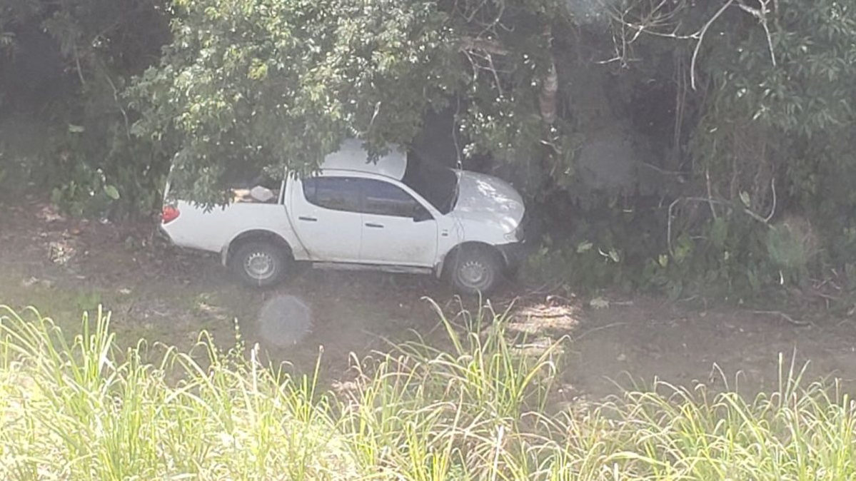 operação aérea que resultou na apreensão de uma caminhonete roubada em Rio Largo.