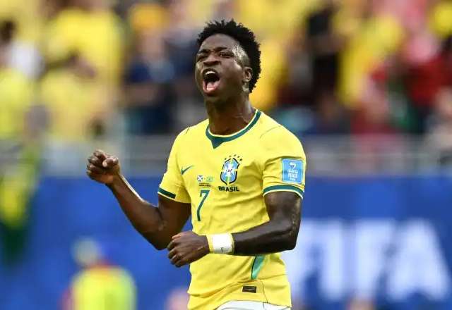 Vini Jr. celebra gol pelo Brasil na Copa do Mundo de 2026 
