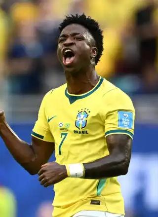 Vini Jr. celebra gol pelo Brasil na Copa do Mundo de 2026 